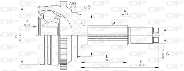 OPEN PARTS Шарнирный комплект, приводной вал CVJ5645.10